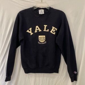 VINTAGE Champion Yale Sweatshirt XS Blue Bulldogs USA unisex